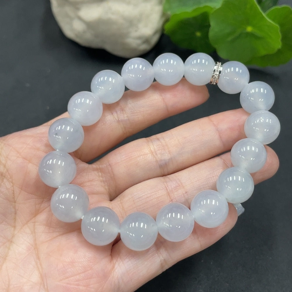 Jadeite Bead Necklace Approx. 11.7mm (Non-Gold-Inlaid)