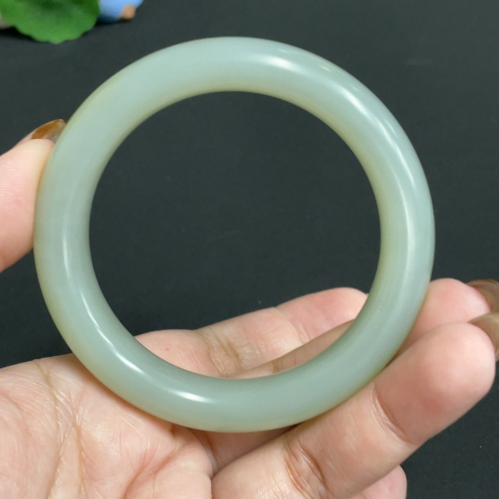 Hetian Jade Round Bracelet Size 55.5 Total Weight Approx. 60.4g