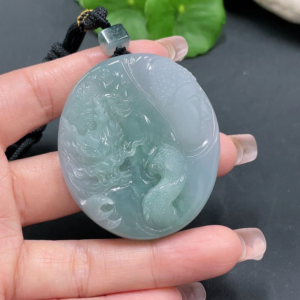 Jadeite dragon pendant | Huiliu Certified