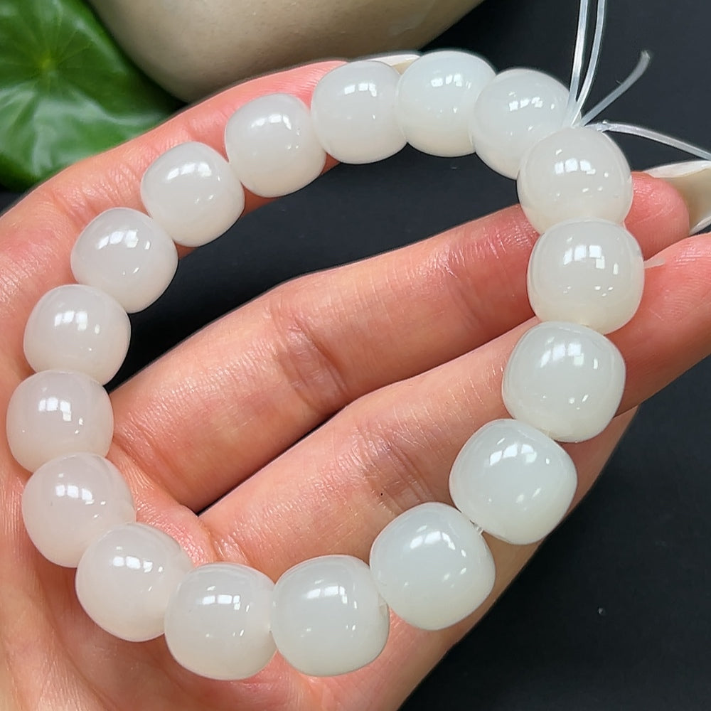 Hetian Jade Bracelet 12mm Approx. 50.16g