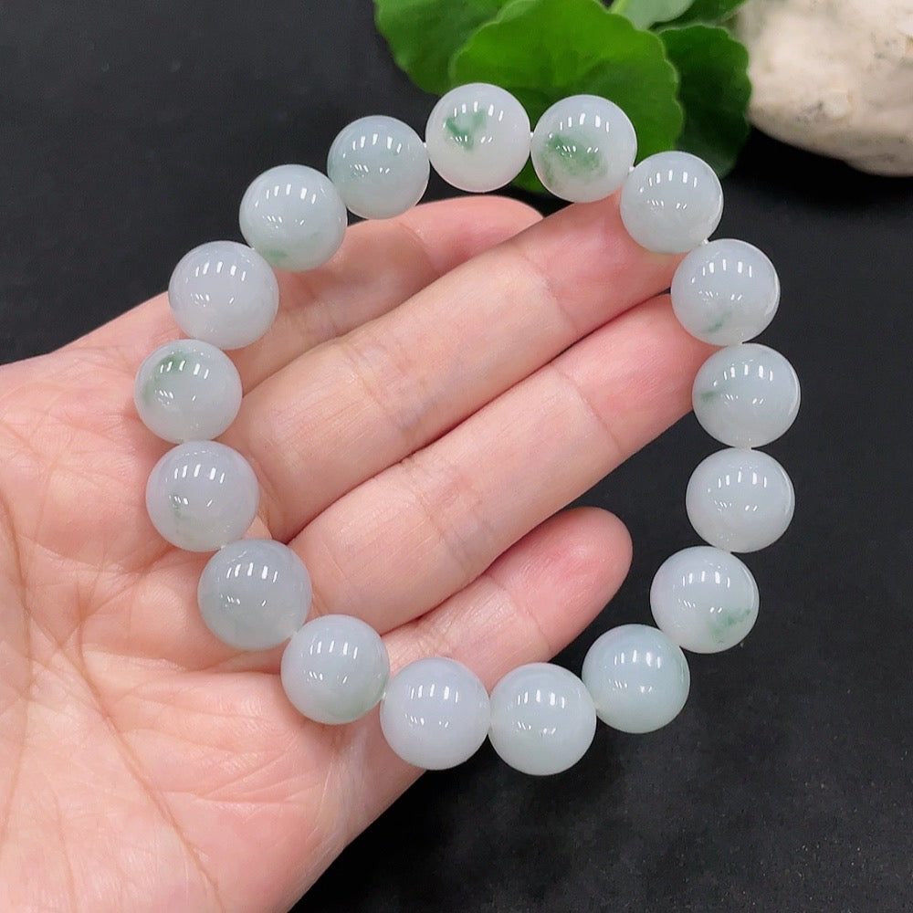 Jadeite Beaded Bracelet, . 12.4mm, About | Huiliu Certified