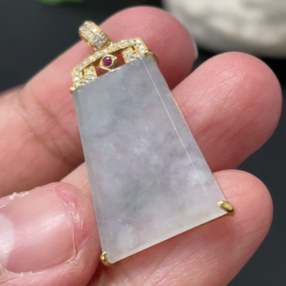 Jadeite Plain Pendant with Setting, Non-Diamond, . | Huiliu Certified