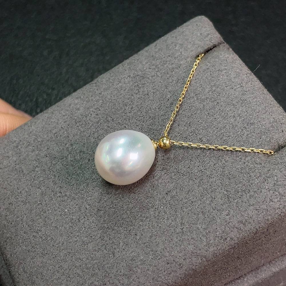 Huiliu certified saltwater pearl necklace featuring 11.6mm lustrous pearls on a delicate strand.