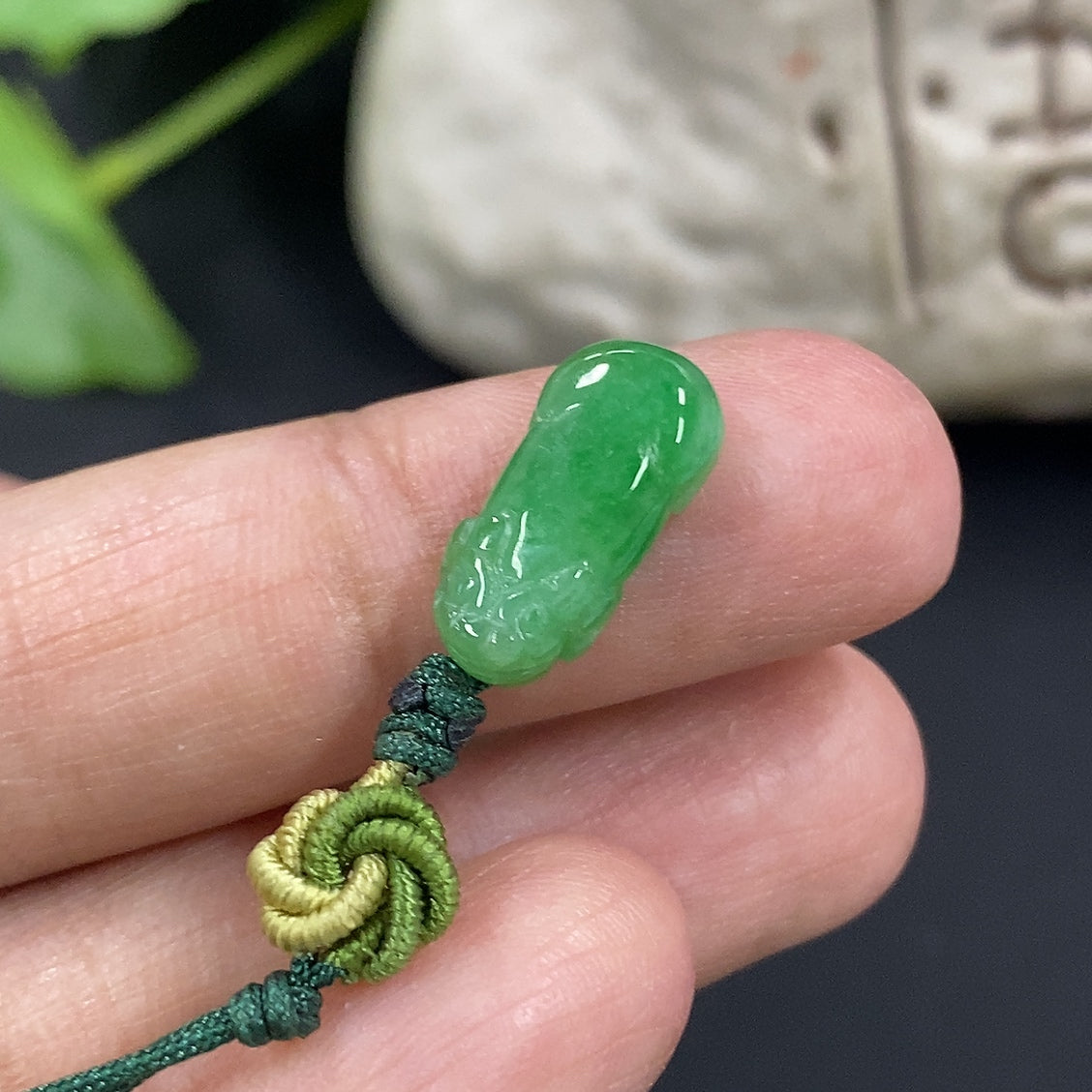 Jadeite Pixiu Pendant Total Weight Approximately 1.2g