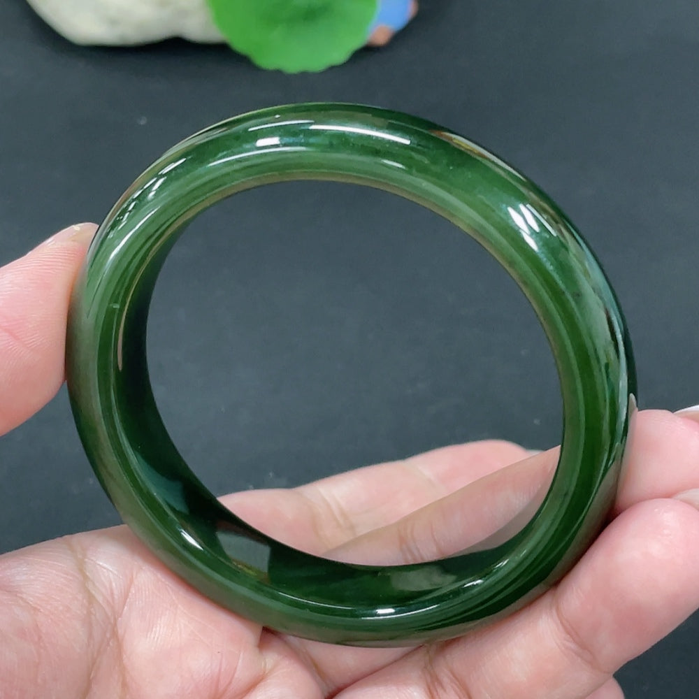 Hetian Jade Jasper Round Bracelet Size 57 Total Weight Approx.56g