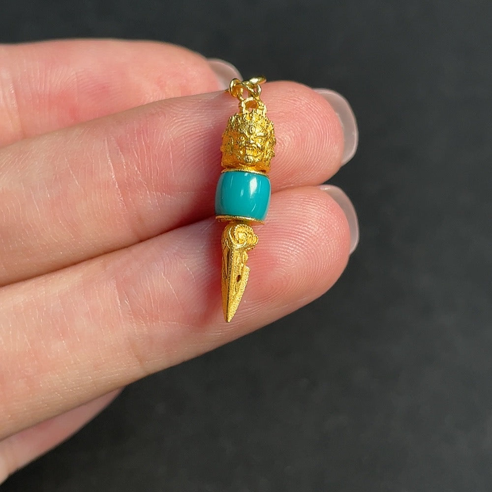 Turquoise Pendant 18k Gold