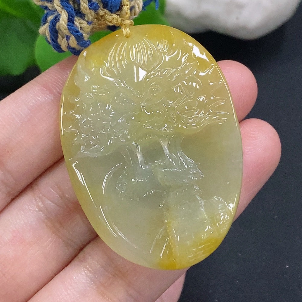 Jadeite Soaring Dragon Pendant