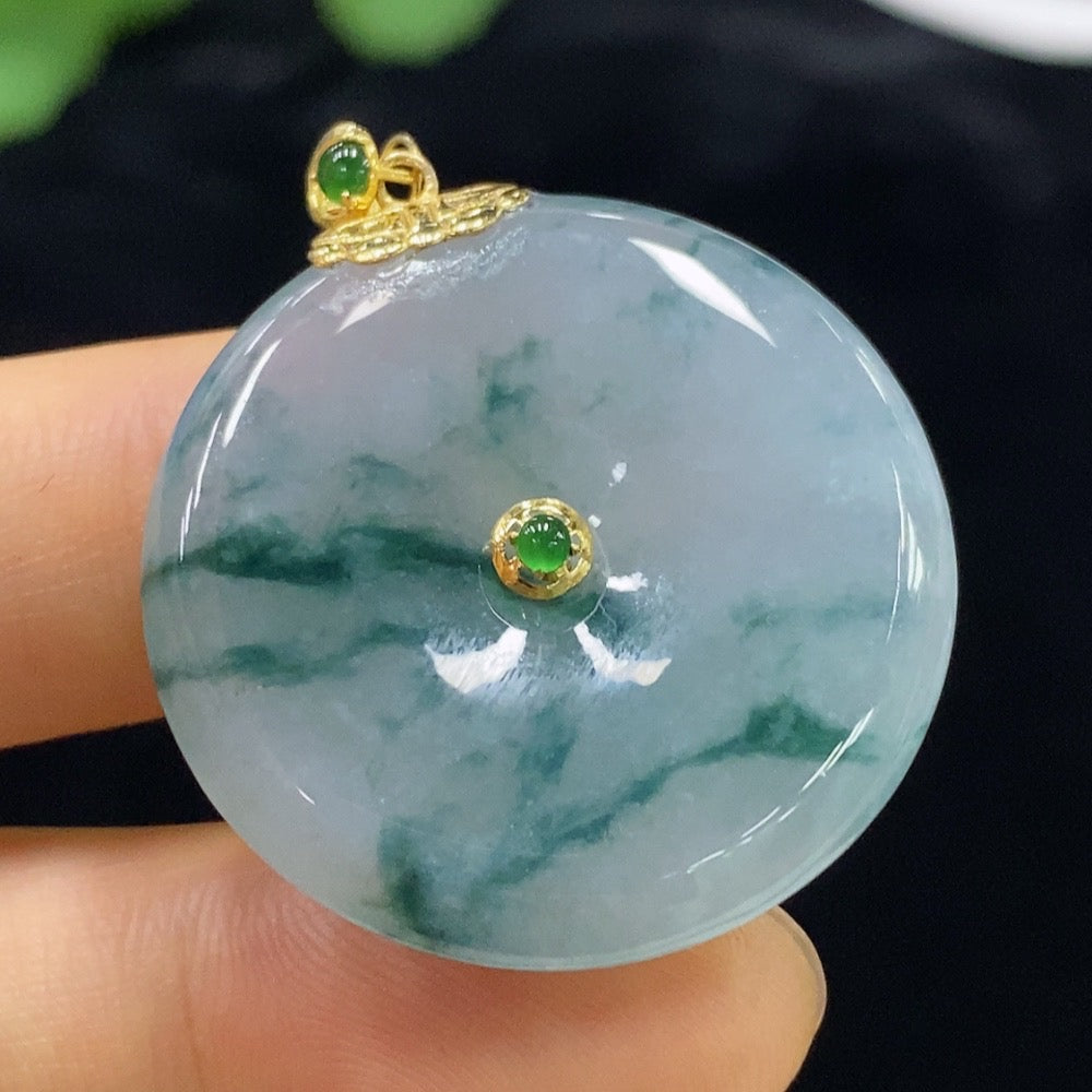 Jadeite Peace Buckle Pendant . | Huiliu Certified
