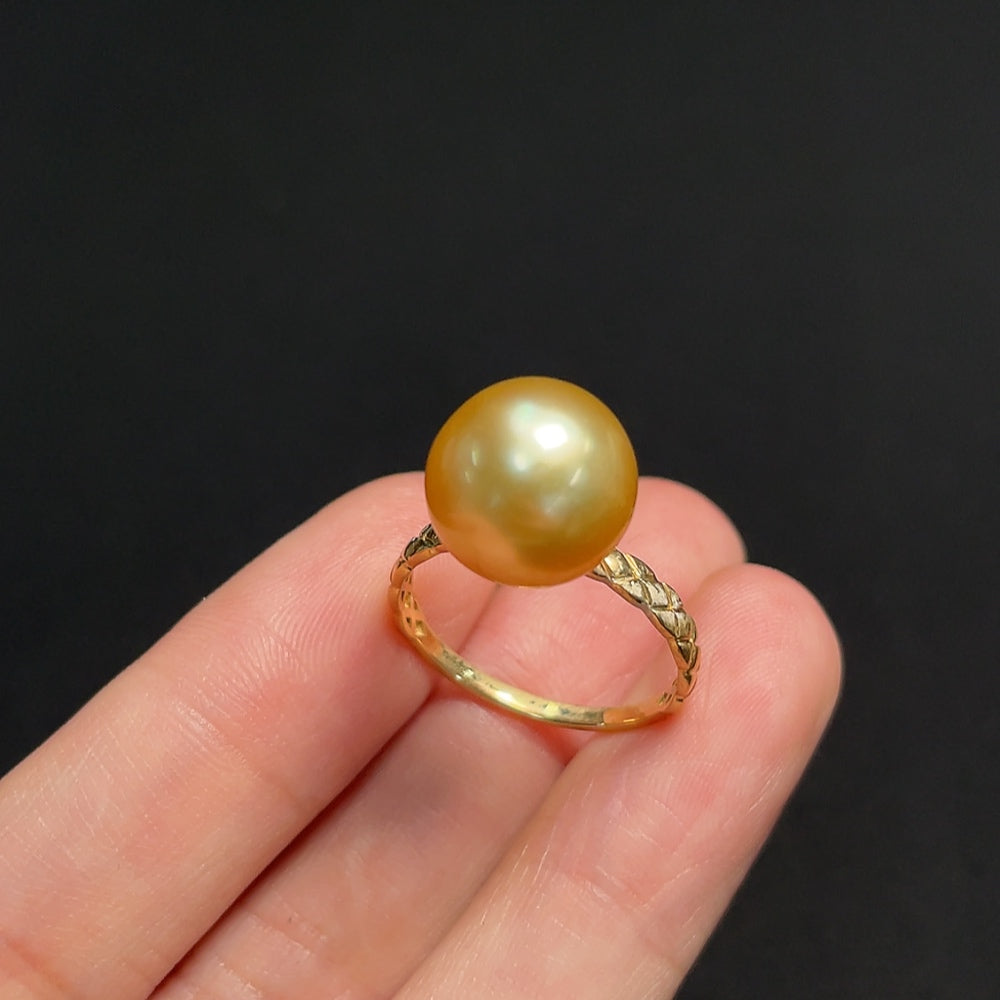 Sea Water Pearl Ring, Color Origin Undetermined, ., Stone 11.5mm | Huiliu Certified