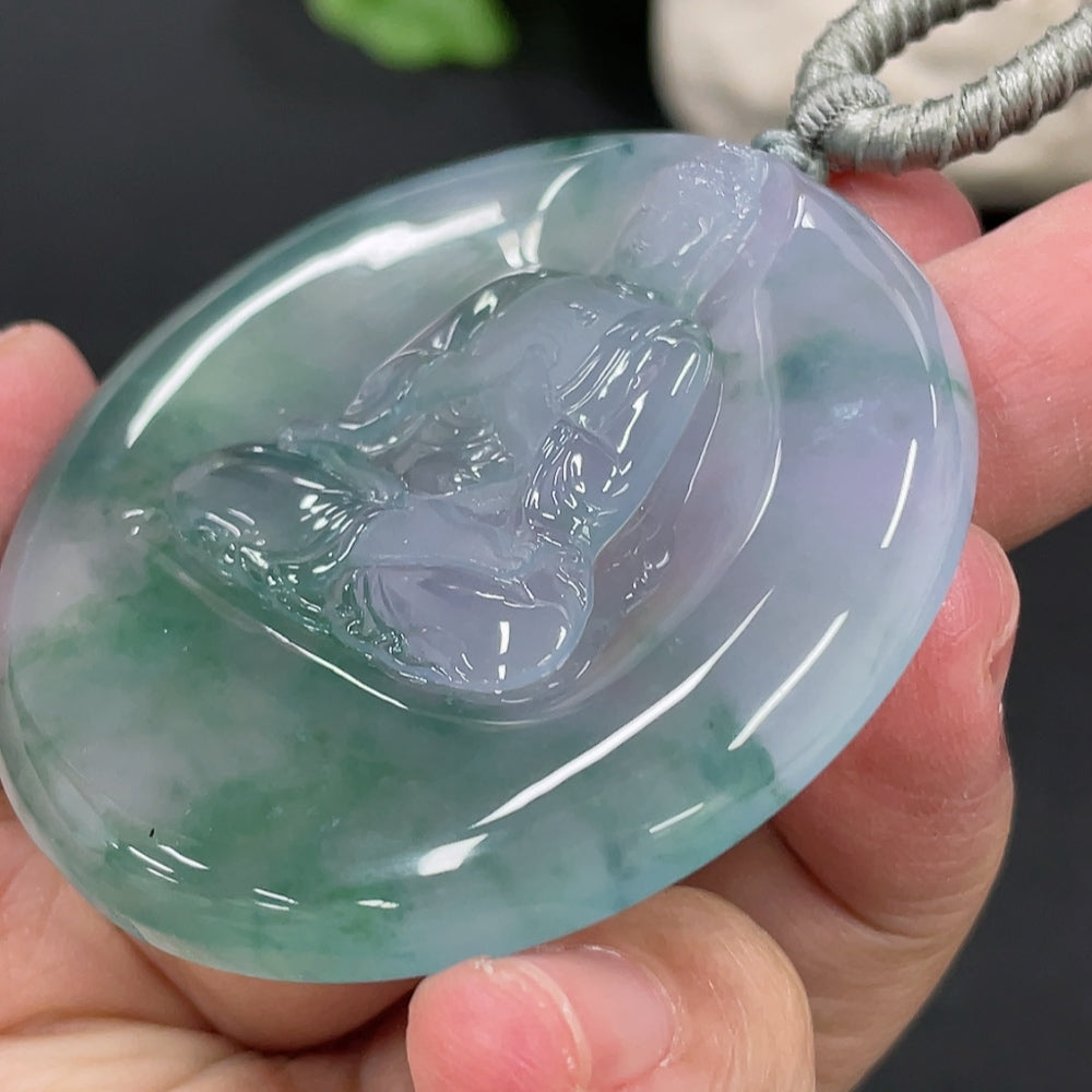 Jadeite Mahavairocana Pendant Total Weight Approx. 36.55g