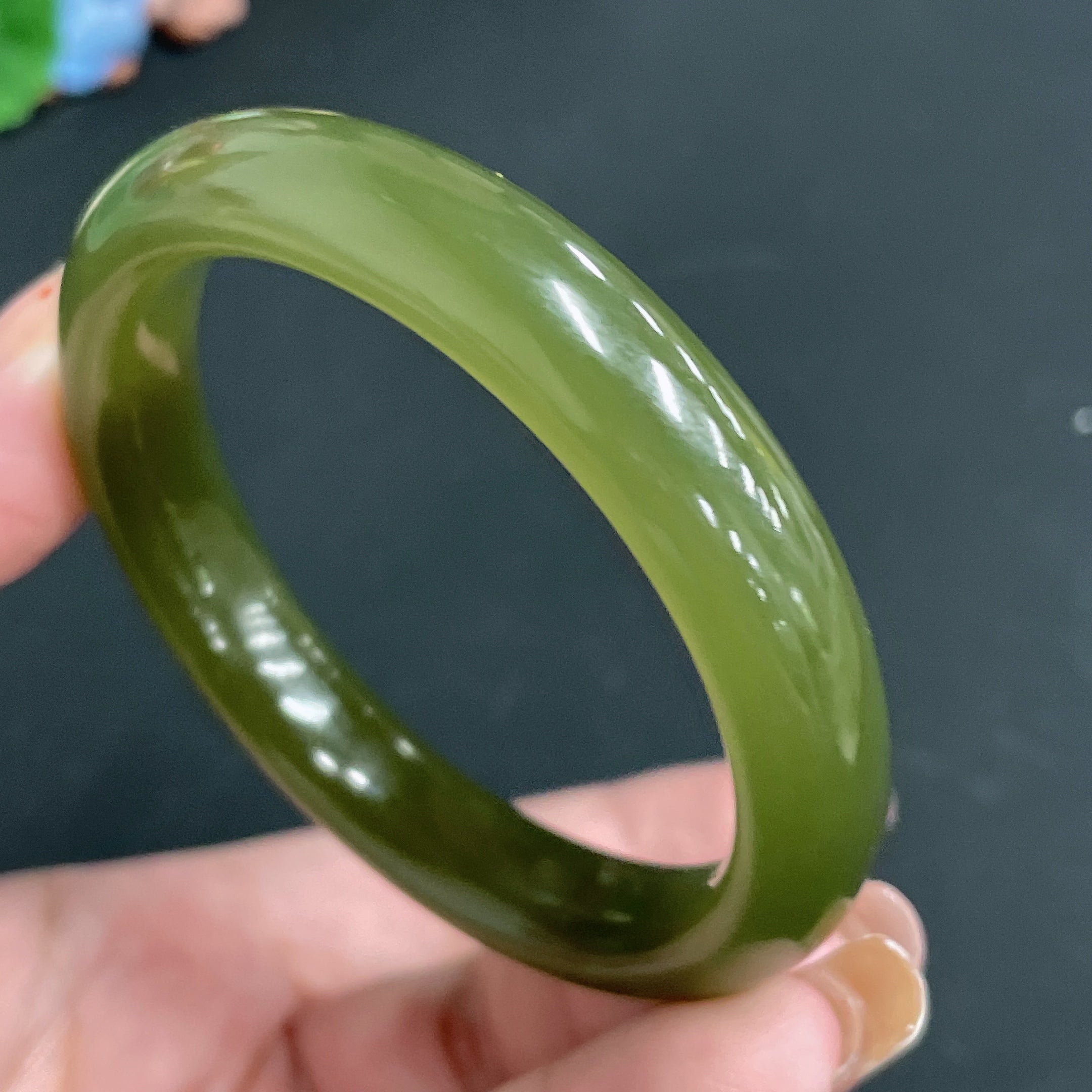 Hetian Jade Round Bangle, . | Huiliu Certified