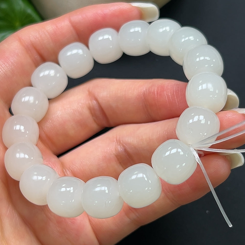 Hetian Jade Bracelet 12mm Approx. 50.16g
