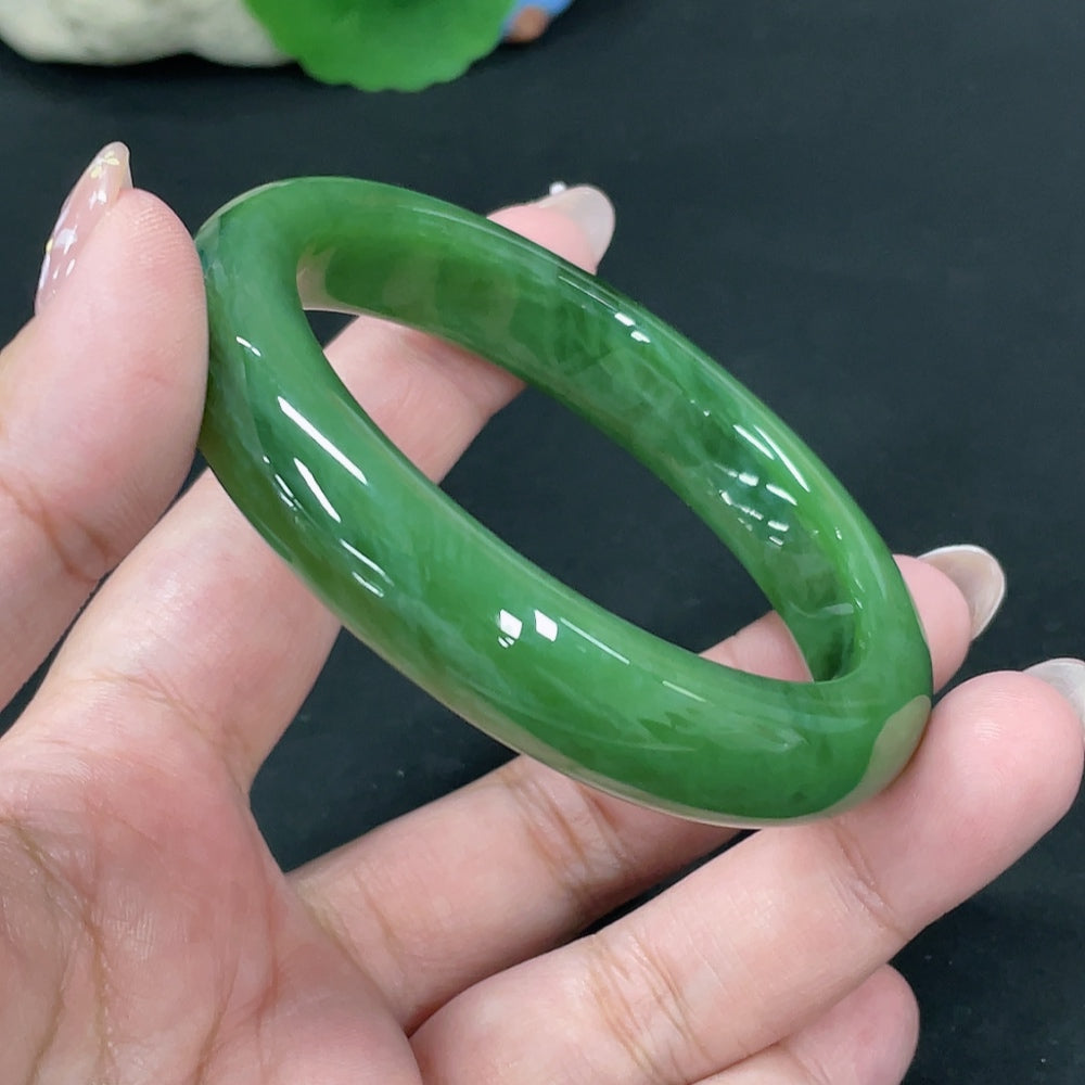 Hetian Jade Jasper Round Bracelet Size 59.1 Total Weight Approx. 57.7g