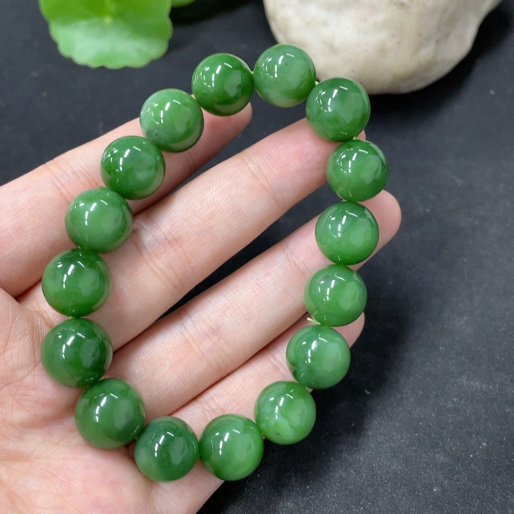 Hetian Jade Jasper Bracelet, Approx. 11.8mm