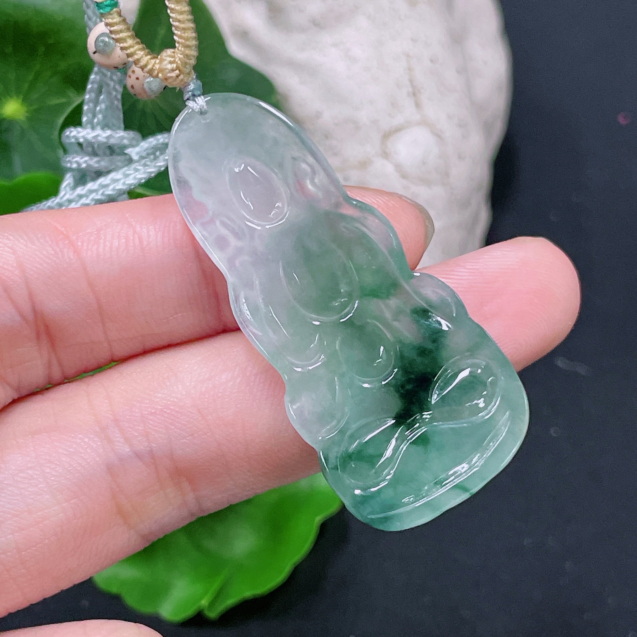 Jadeite Pendant Tara Total Weight Including Rope 8.72g