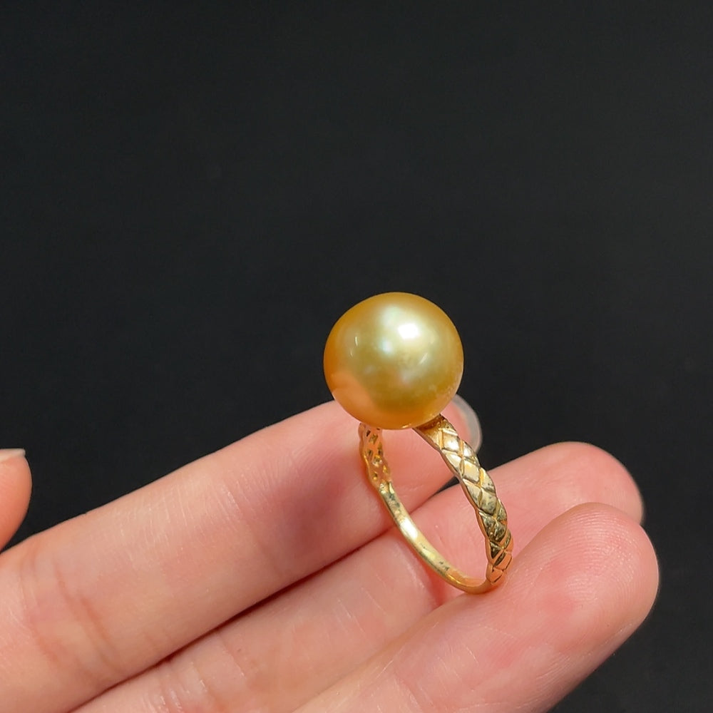 Sea Water Pearl Ring, Color Origin Undetermined, ., Stone 11.5mm | Huiliu Certified