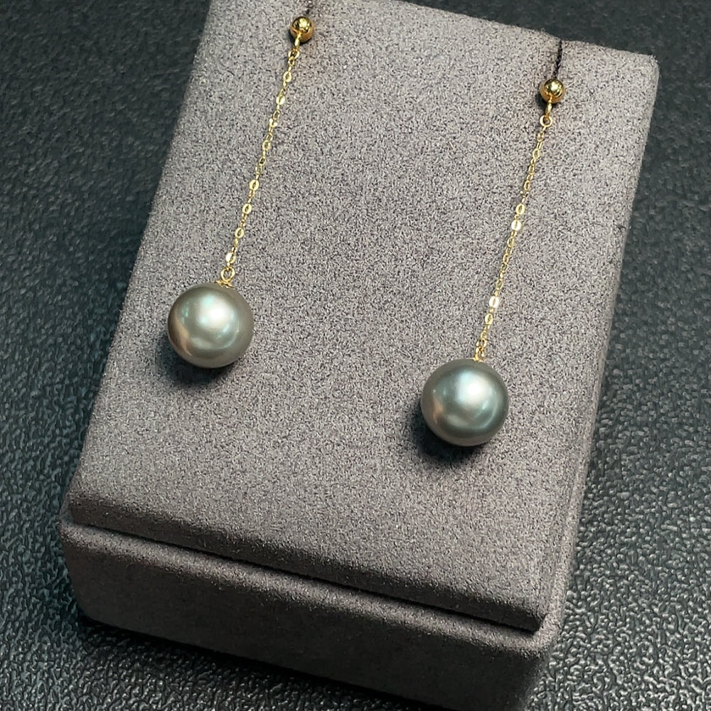 Seawater Pearl Earrings No Hallmark Surface Gold Content 75% Total Weight Approx. 3.12g Size Approx. 9.8mm