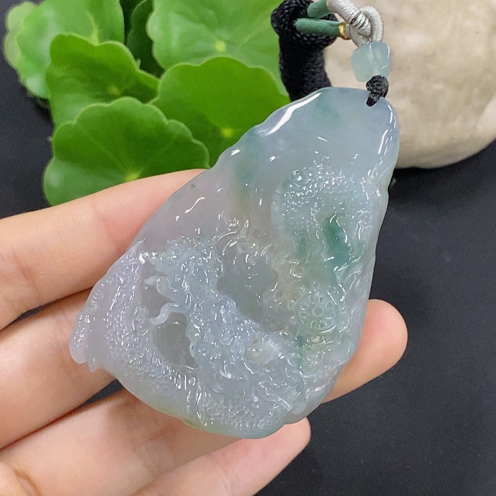 Jadeite Dragon Pendant Total Weight Approx. 52.84g