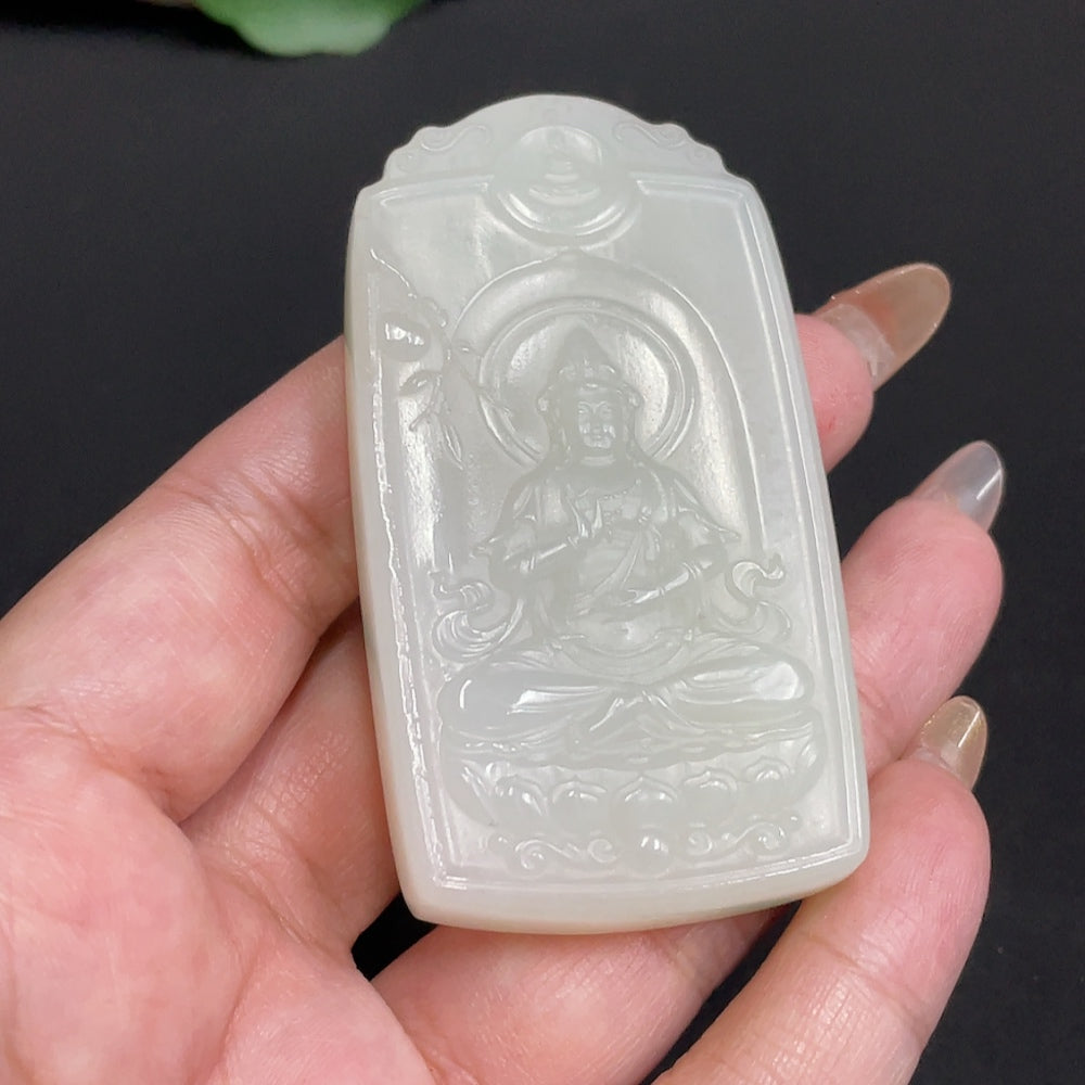 Hetian Jade Pendant Guanyin Total Weight Approx. 67.5g