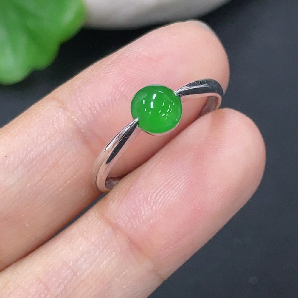 Jadeite inlaid ring . | Huiliu Certified