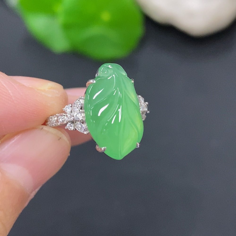 Jadeite Ring in 18K Gold (with Diamond Accents)