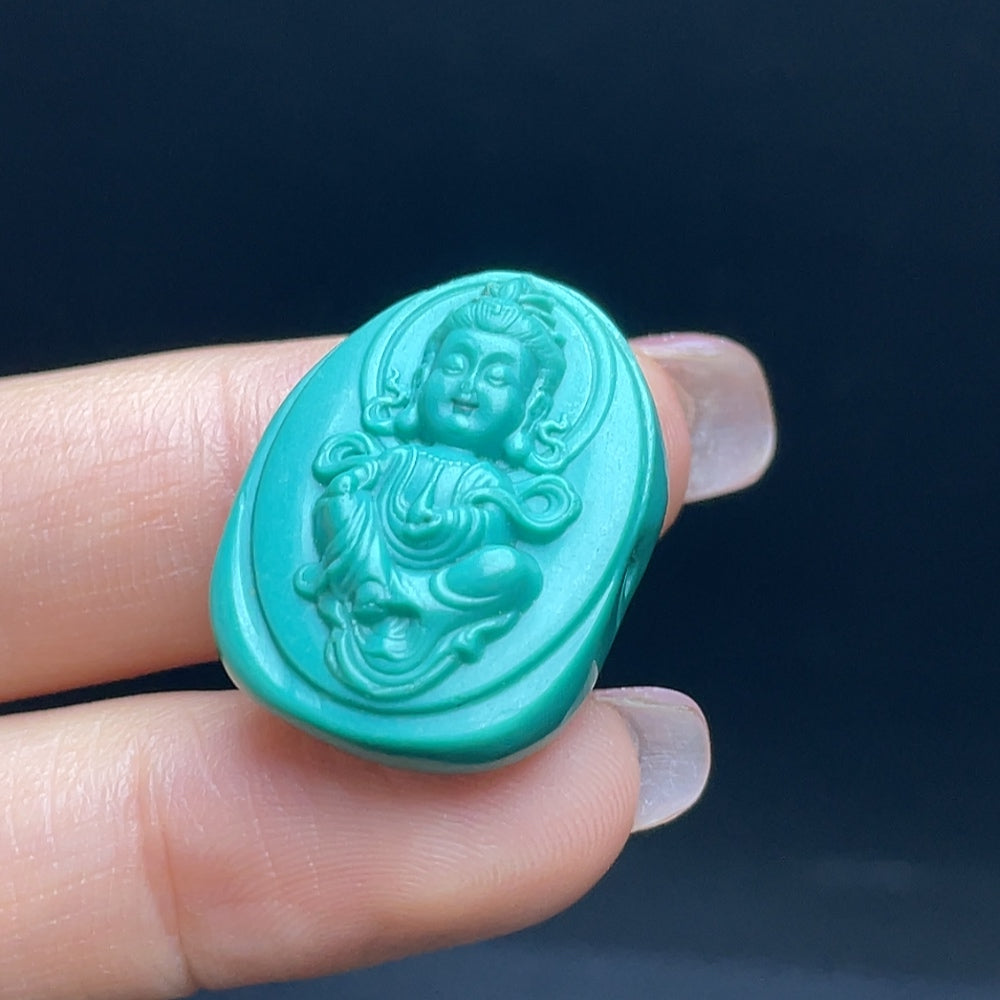 Turquoise Pendant . Color origin undetermined | Huiliu Certified