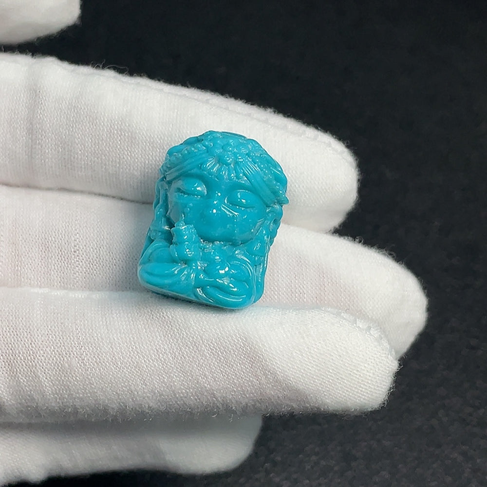Turquoise gemstone pendant from HUILIU HQ, undetermined color, weighing approximately 9.03g, featuring a polished, vibrant stone.