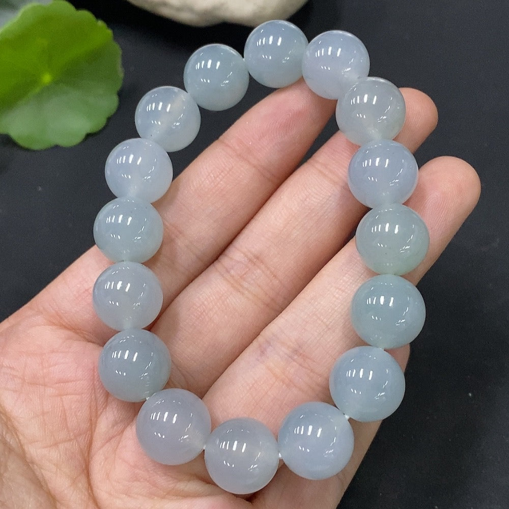 Jadeite Beads Bracelet, Approx. 12.3mm, Total Weight Approx. 51.62g