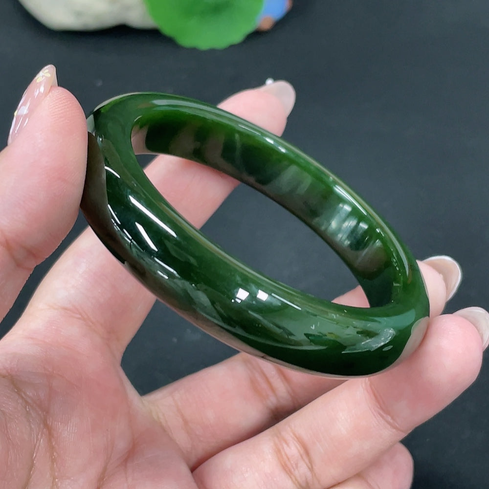 Hetian Jade Jasper Round Bracelet Size 57 Total Weight Approx.56g