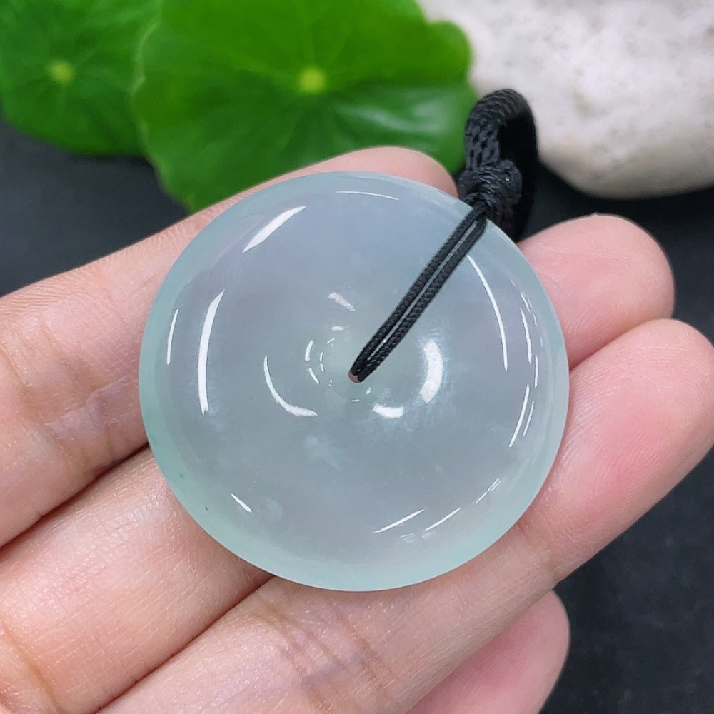 Jadeite Safety Buckle Pendant, total weight with rope approx. 18.15g