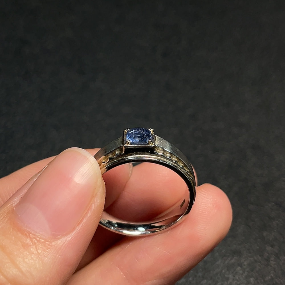 Sapphire Ring Non-Diamond Gold Content Au38% Total Weight Approx.5.26g Size17 Stone3.7mm