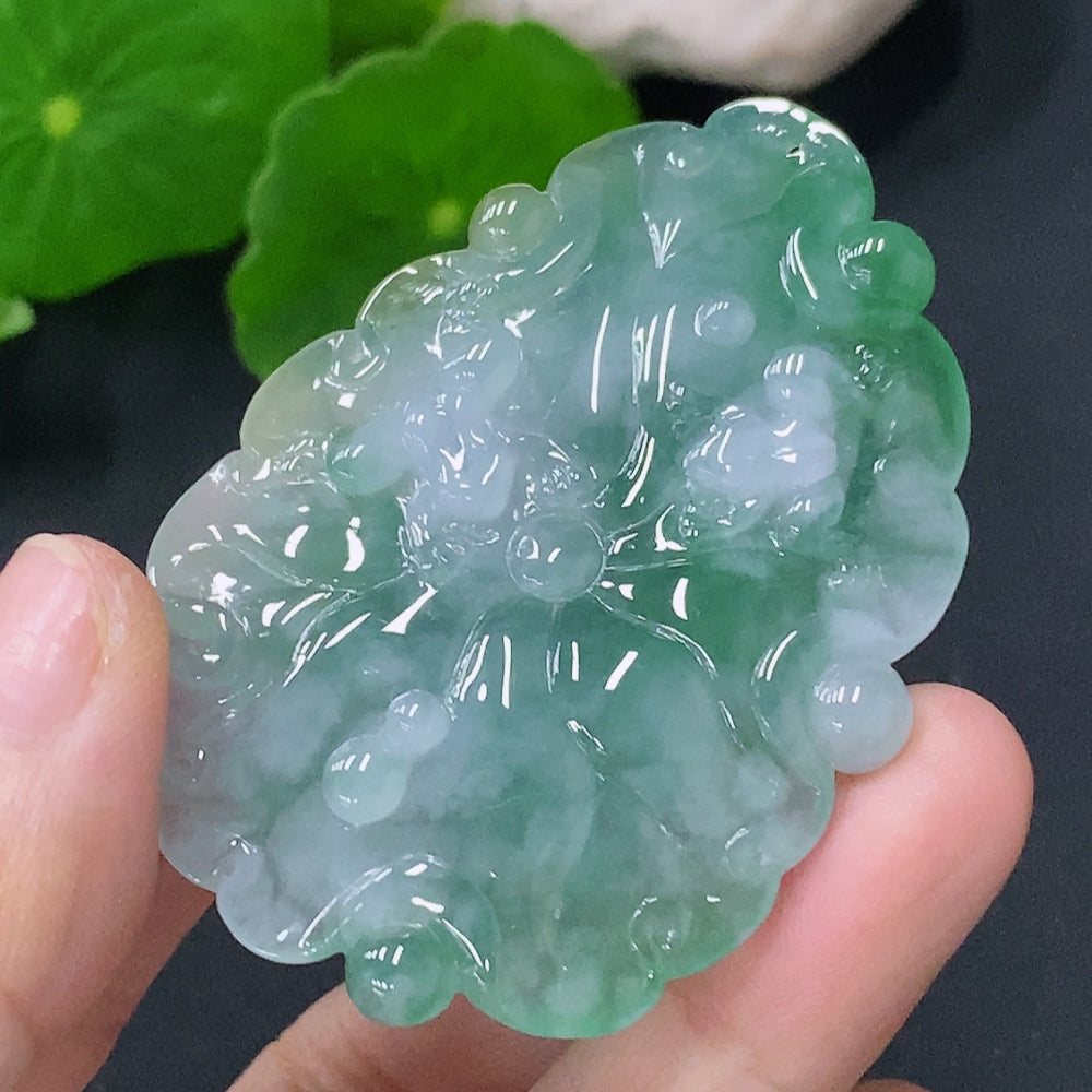 Jadeite Pendant Lotus Leaf Total Weight Approx. 20g