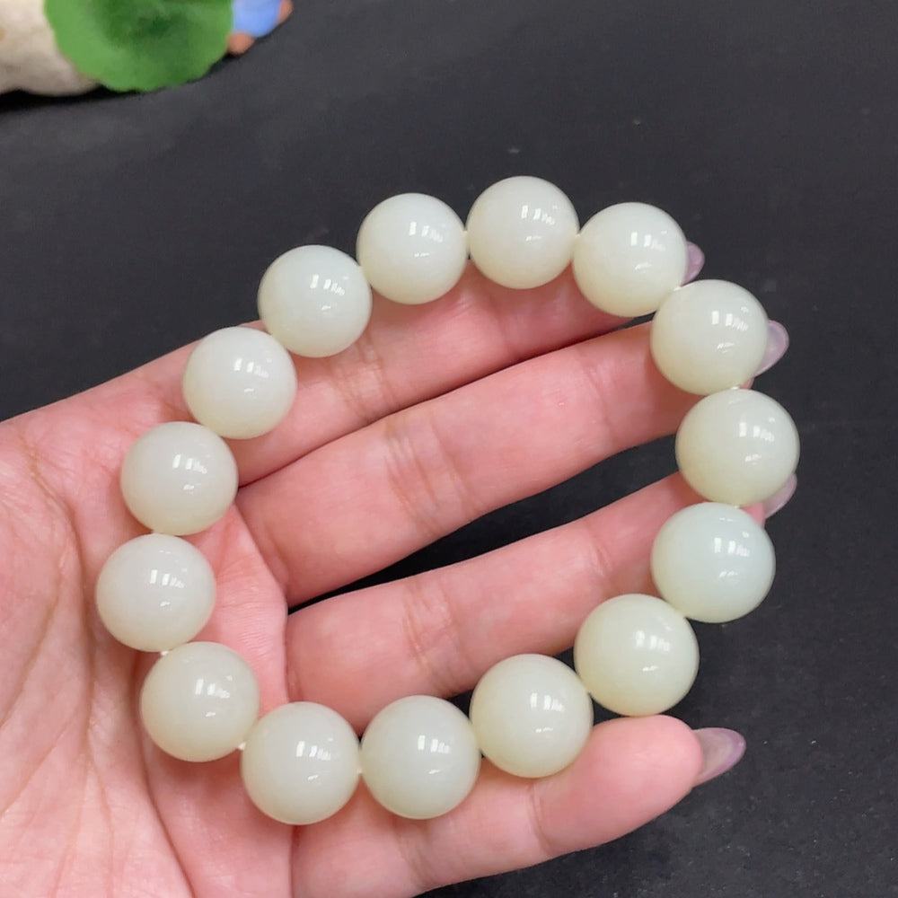 Hetian Jade Bracelet, Approx. 14.5 mm, Total Weight Approx. 73.7g
