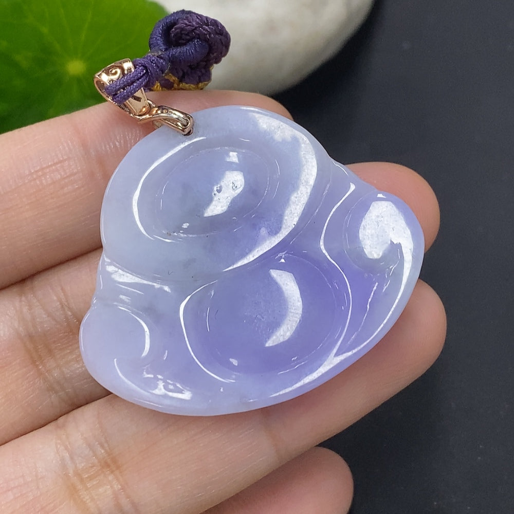Jadeite Buddha Pendant Non-Gold Inlaid Total Weight Including Rope Approx. 15.3g