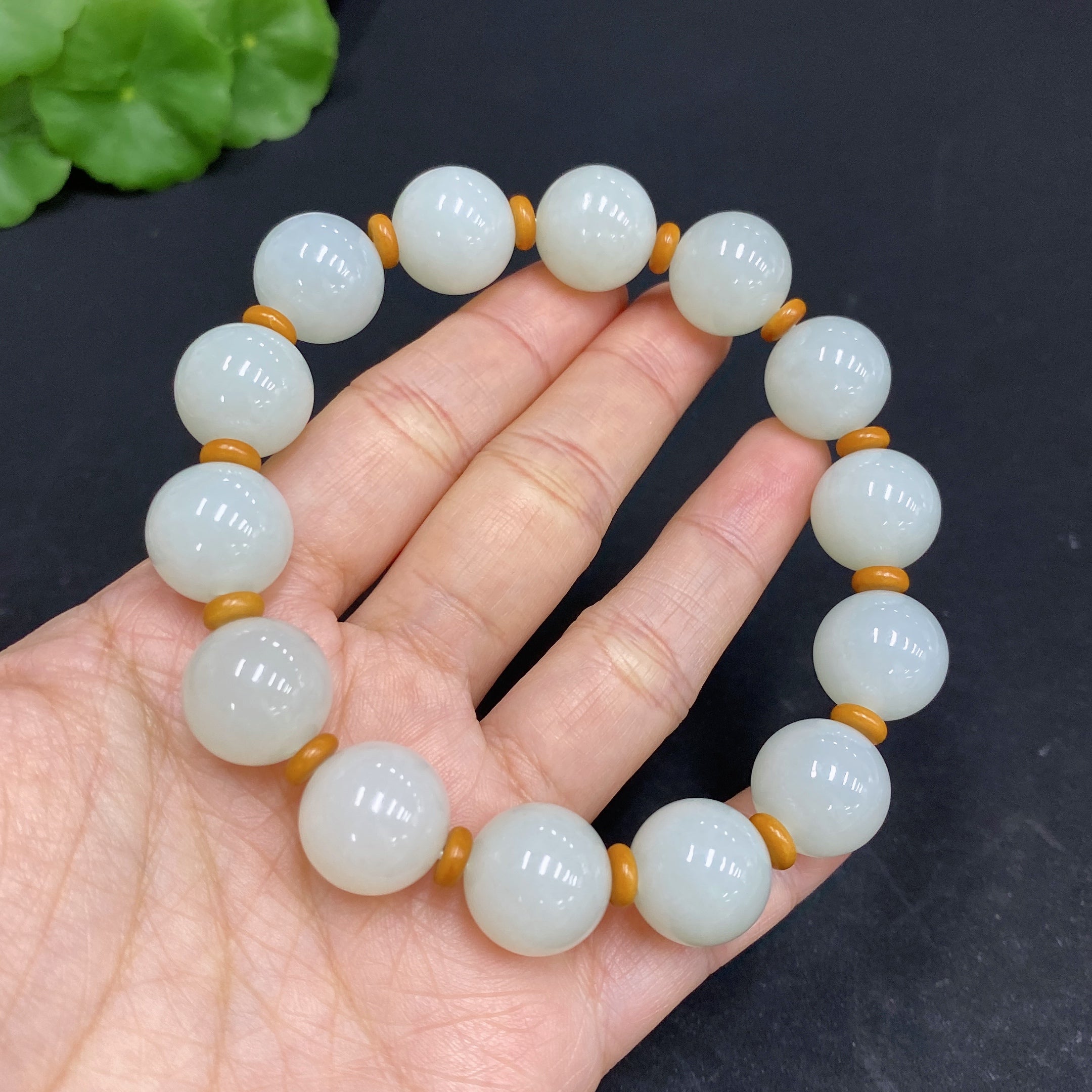 Hetian Jade Bracelet, approx. 13.8mm, total weight approx. 61.1g