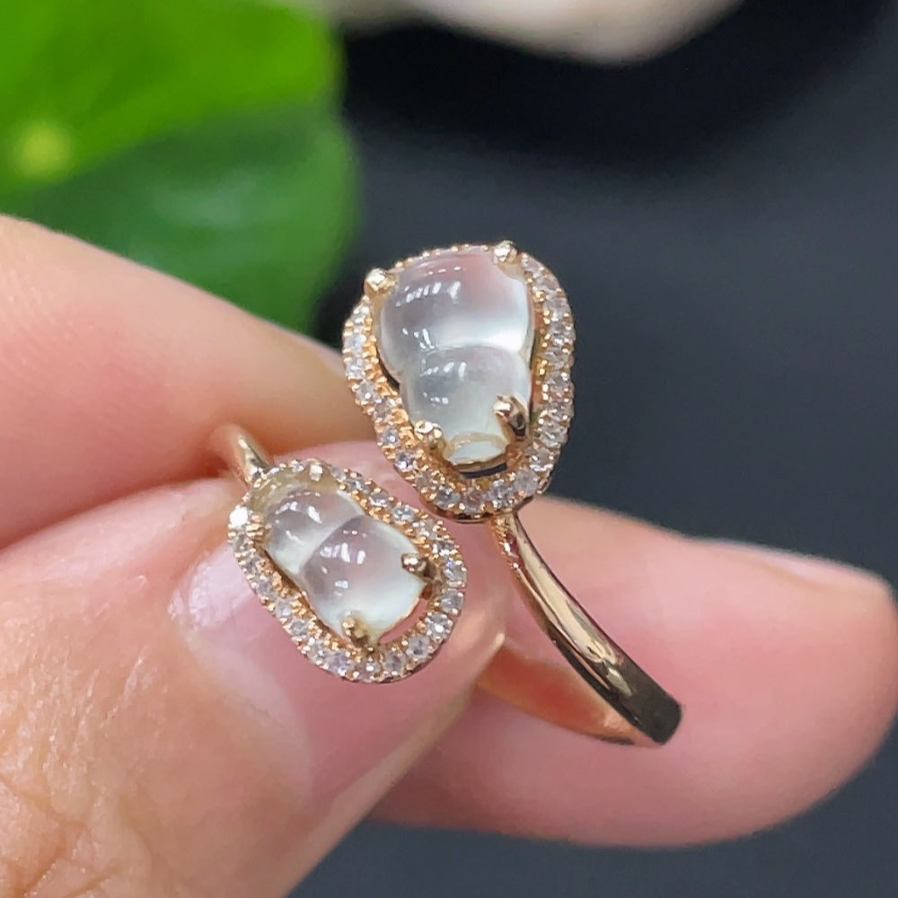 Jadeite Ring with Diamond . | Huiliu Certified
