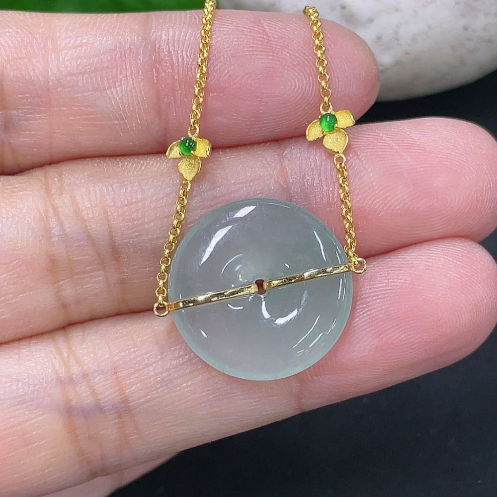 Jadeite Safety Buckle Bracelet 18k