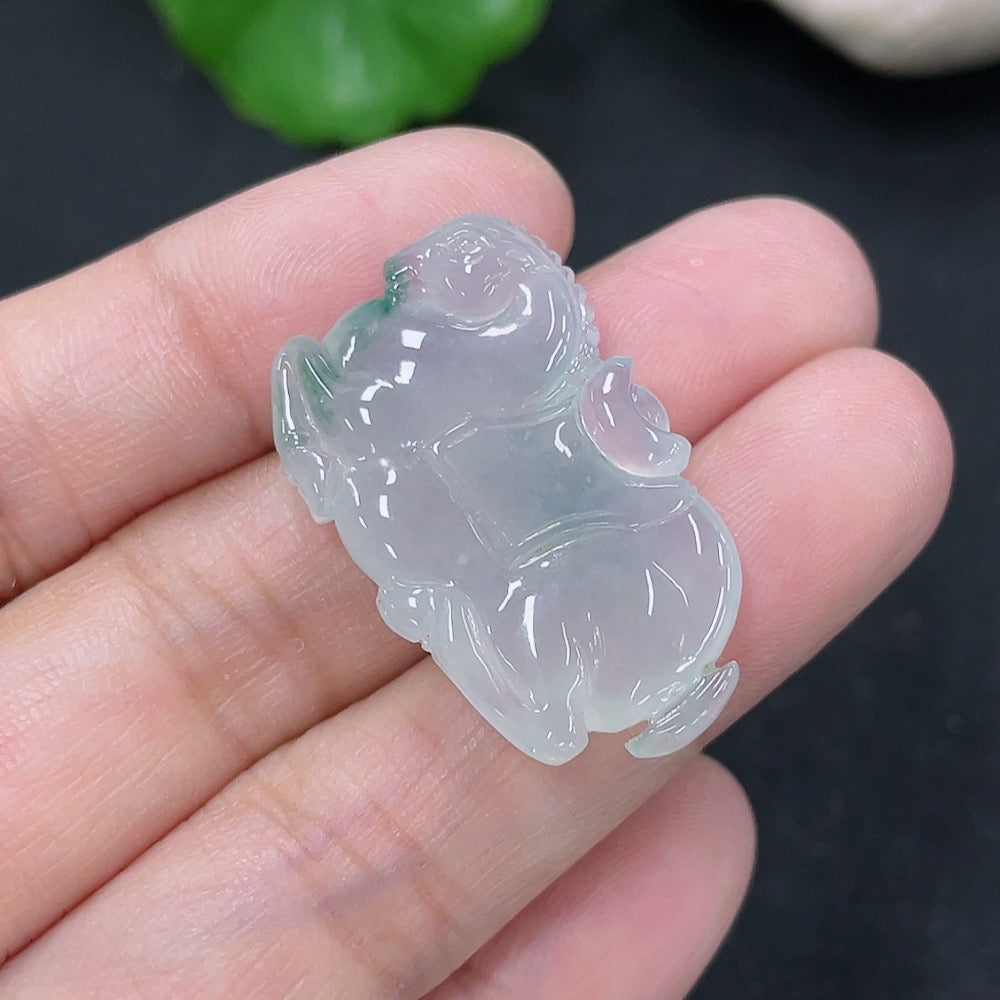 Jadeite Pendant with Horse and Money Design