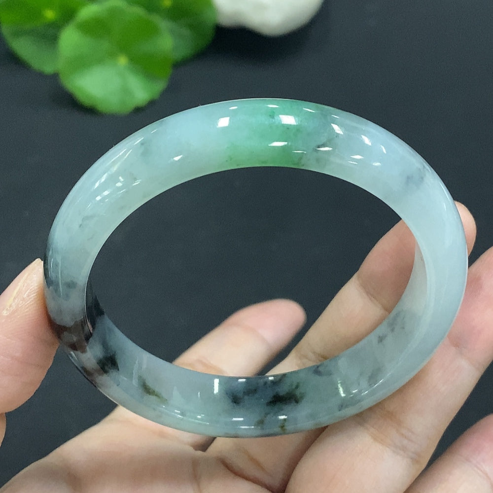 Jadeite Round Bracelet Size 55.5 Total Weight Approx. 49.1g (containing other mineral components)