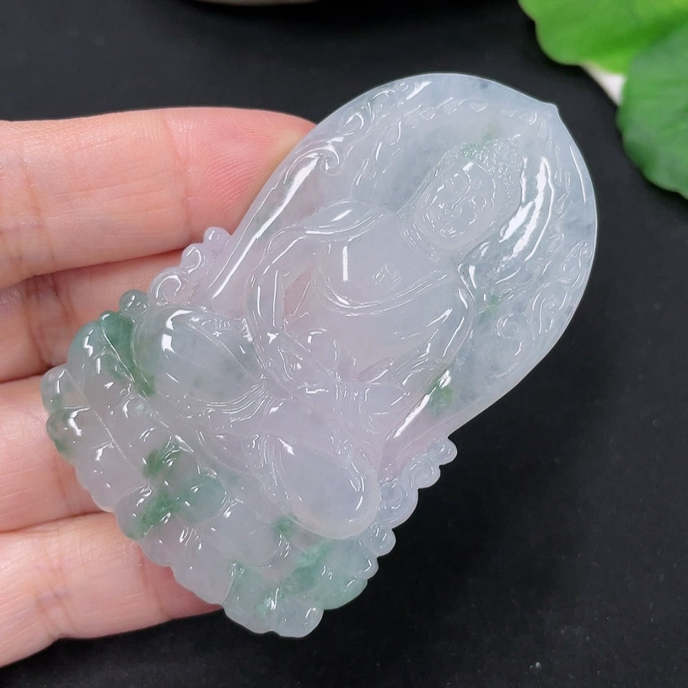 Jadeite Buddha Pendant, Total Weight Approximately 31.5g