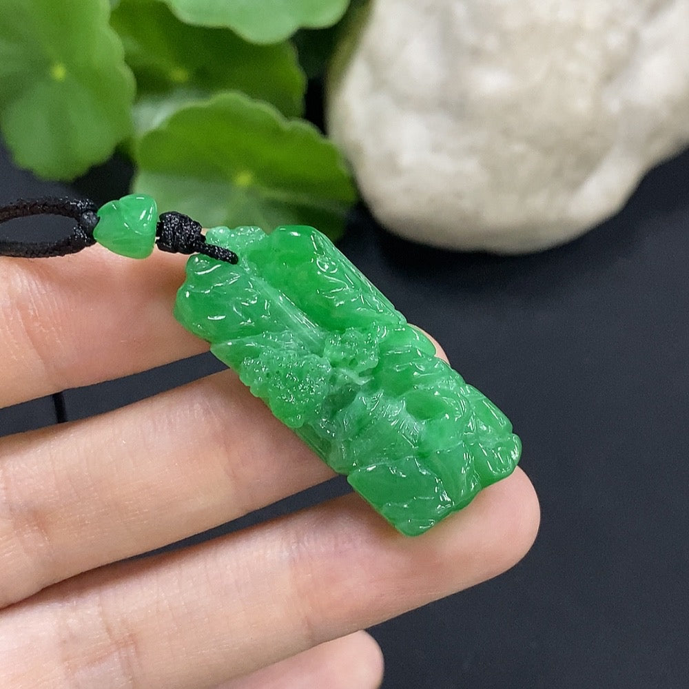 Jadeite Landscape Pendant Total Weight Approx. 10.69g