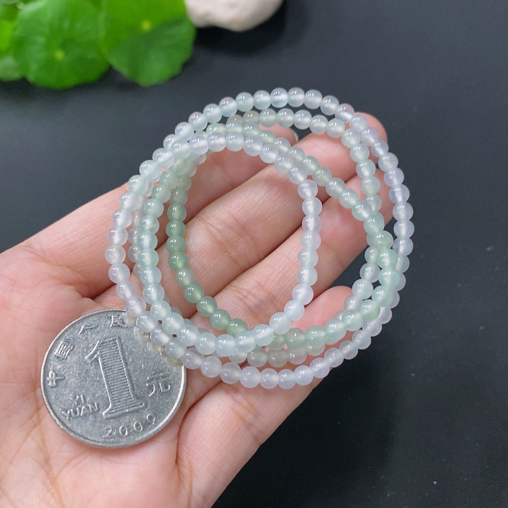 Jadeite Beaded Necklace Approx. 3.8mm Total Weight Approx. 14.58g