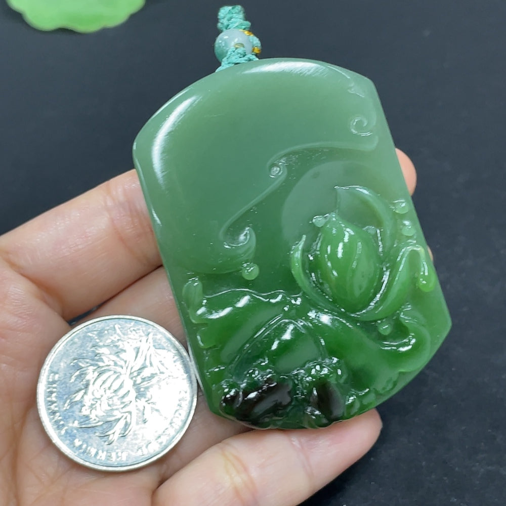 Hetian Jade Frog Pendant