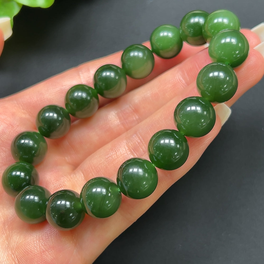 Hetian Jade Jasper Bracelet 12mm Approx. 45.35g