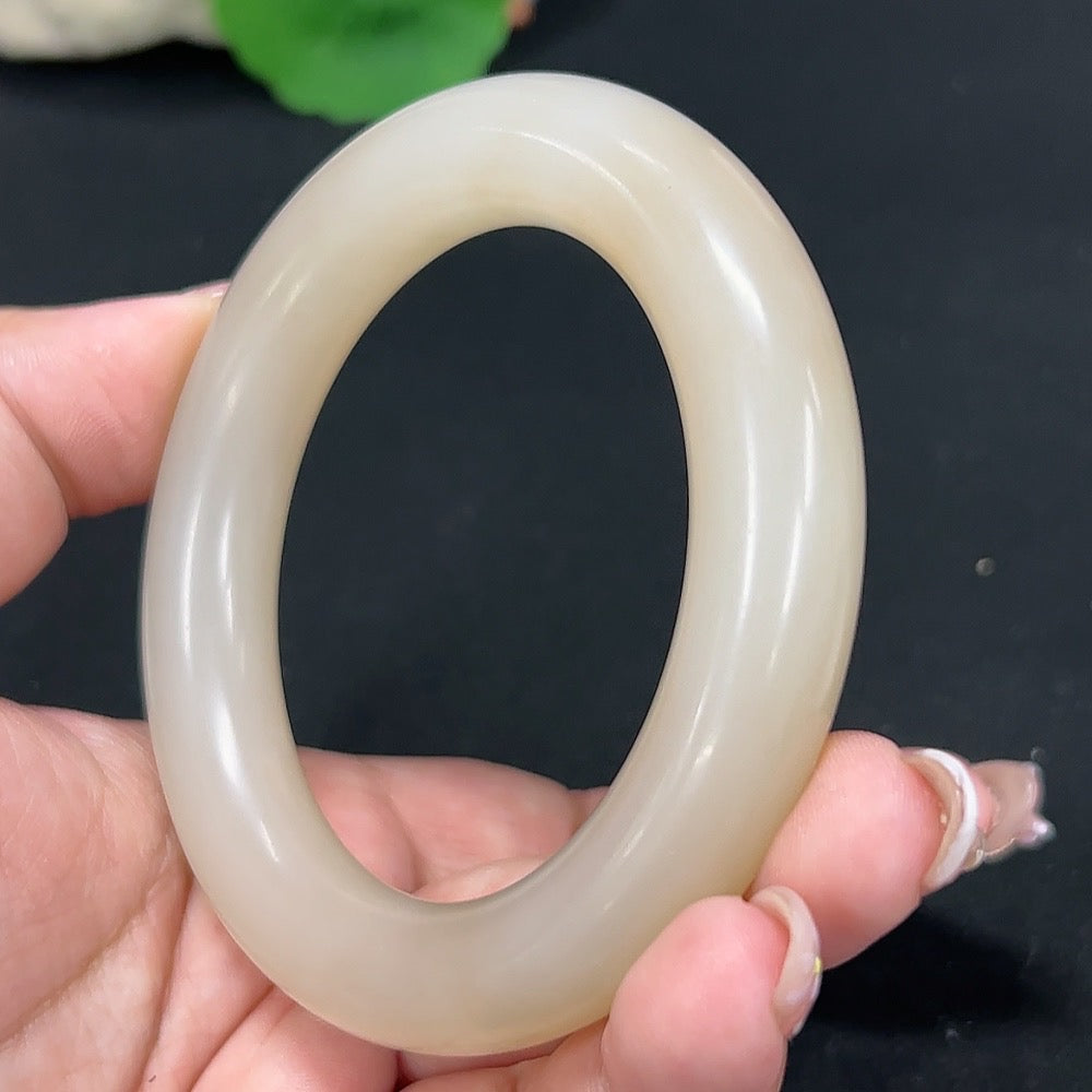 Hetian Jade Round Bangle Size 56.4 Total Weight Approx. 73.7g