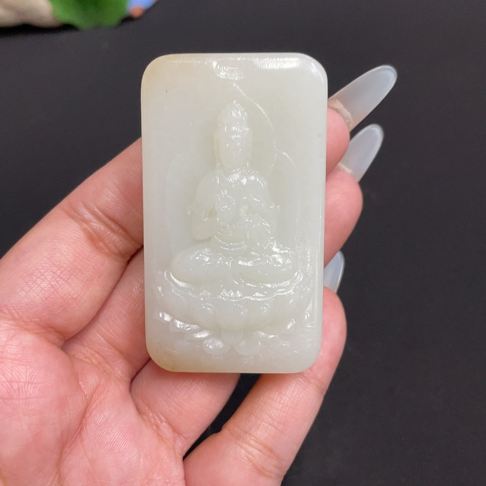 Hetian Jade Pendant Guanyin Total Weight Approx. 75.6g