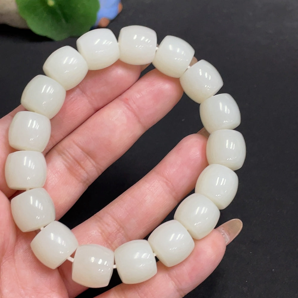 Hetian Jade Bracelet, Approx. 12.9 mm, Total Weight Approx. 64.2g