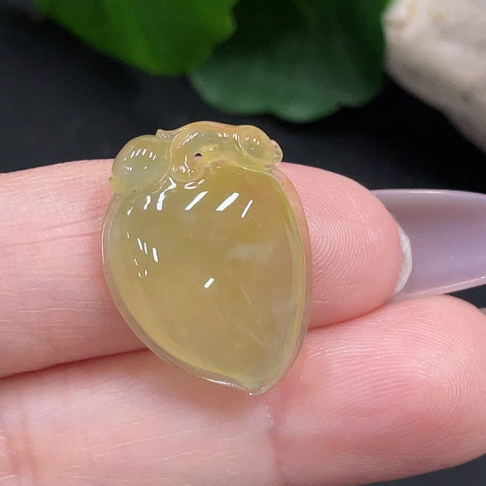Jadeite fortune and longevity pendant in jade, weighing approximately 2.9g, featuring intricate carvings, from HUILIU HQ.