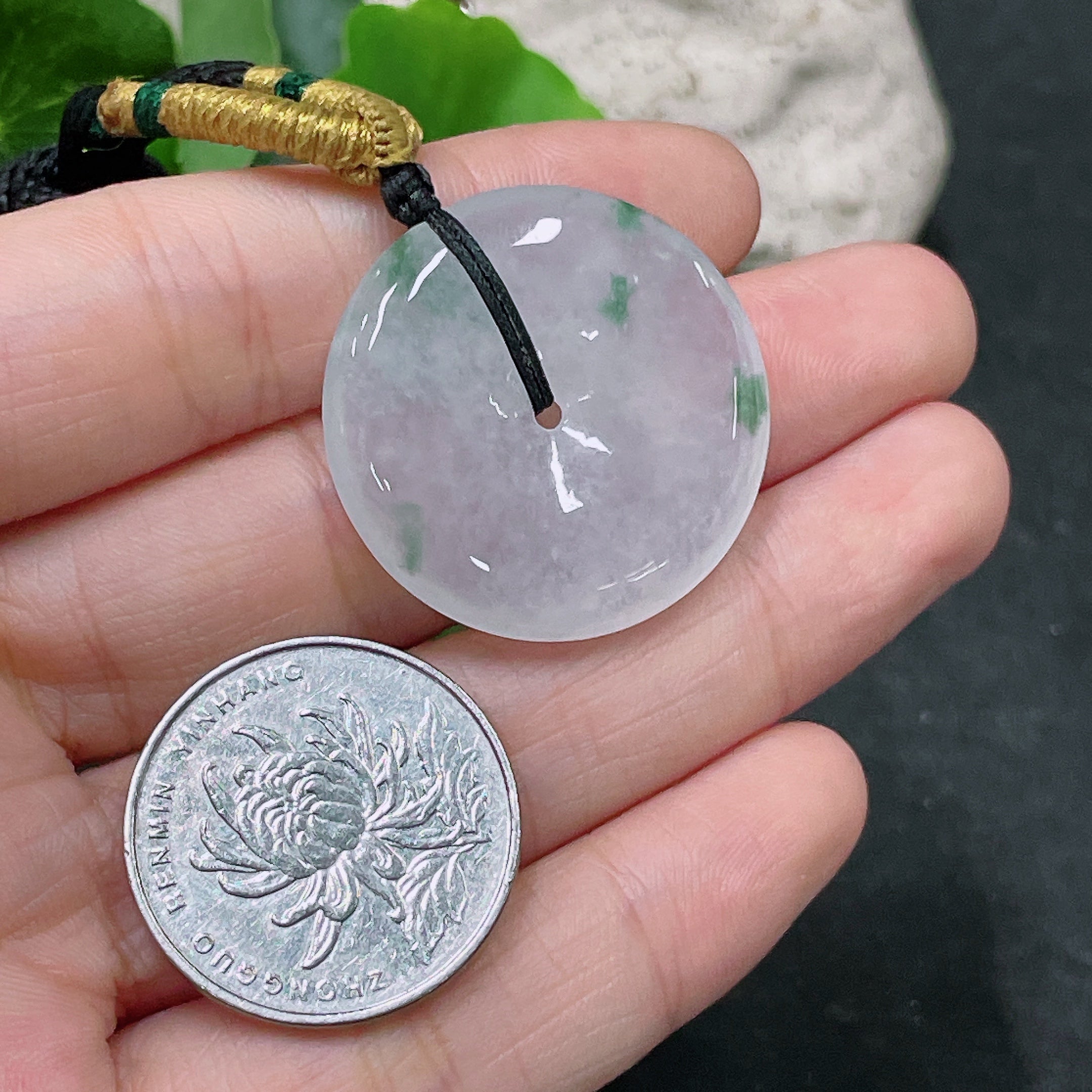 JadeitePeace Pendant (Total Weight with Rope: Approx. 15g)