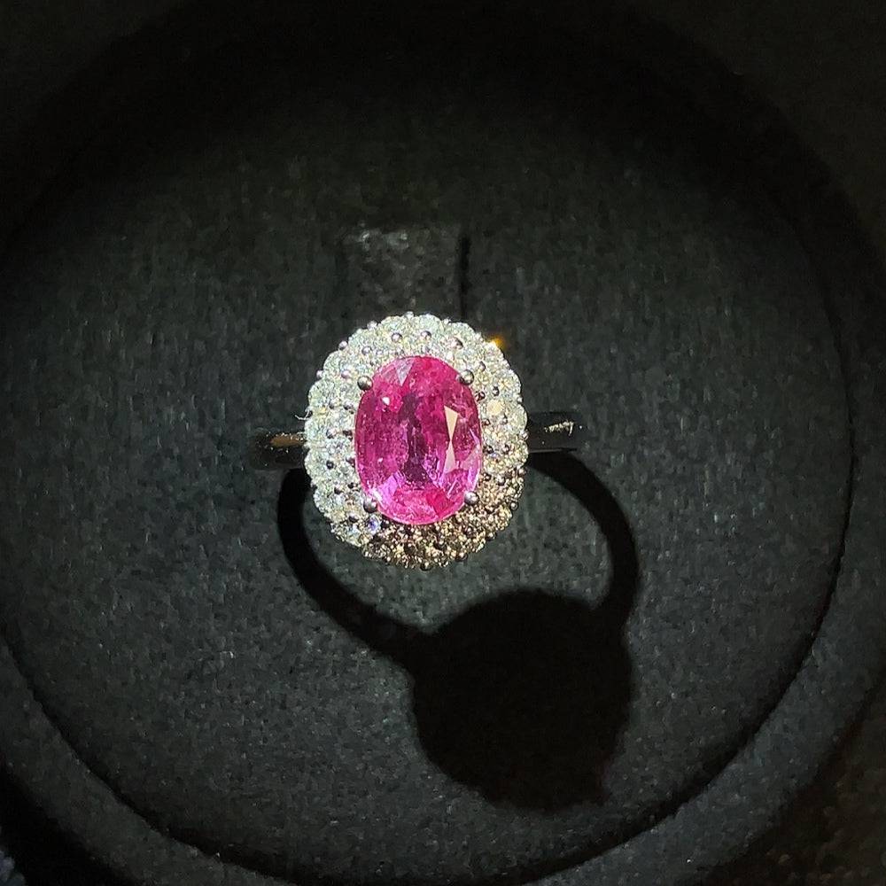 18K gold sapphire ring with diamond accents, size 15, featuring a vibrant blue gemstone and delicate gold band.